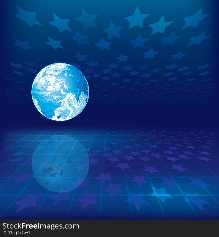 Abstract Background With Earth And Stars