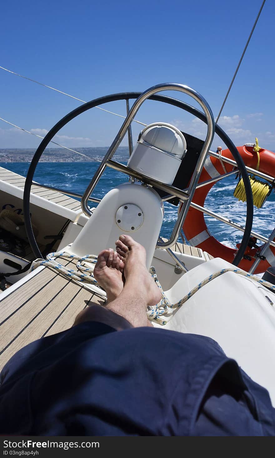 Italy, Sicily, Mediterranean sea, sicilian South-Eastern coast, cruising on a sailing boat