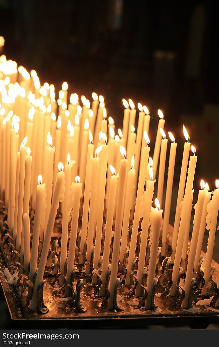 Hundrerds of candles in a church on christmas. Hundrerds of candles in a church on christmas