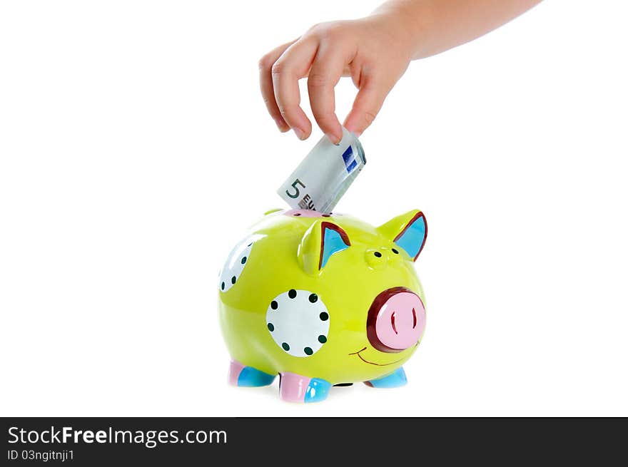 Piggy bank on the white background. Piggy bank on the white background.