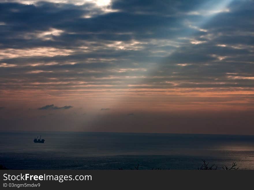 Black Sea coast in Bulgaria. The town of Balchik. Black Sea coast in Bulgaria. The town of Balchik.