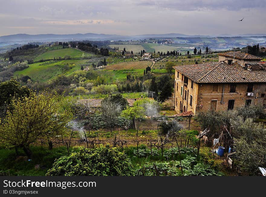 Typical Tuscany landscape in spring