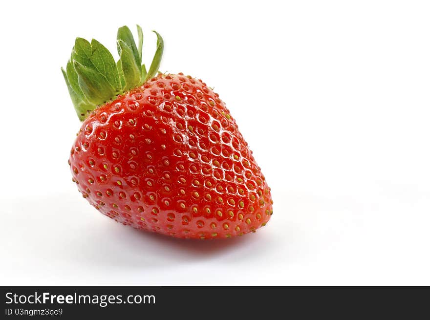 A nice strawberry on a white background