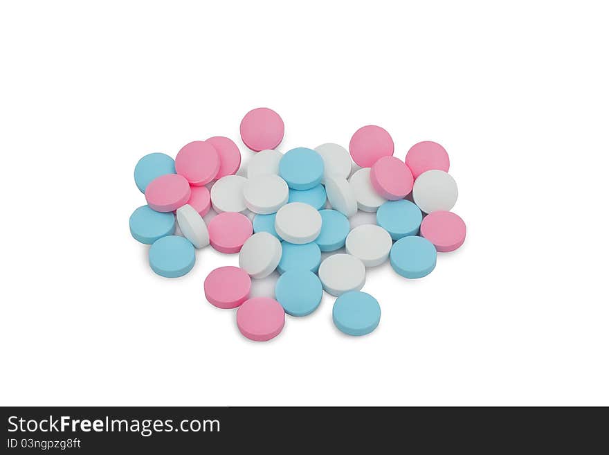 Pills on isolated white background