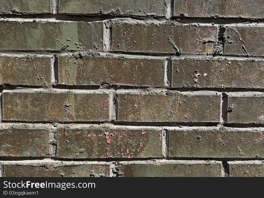 Wall from a facing gray brick