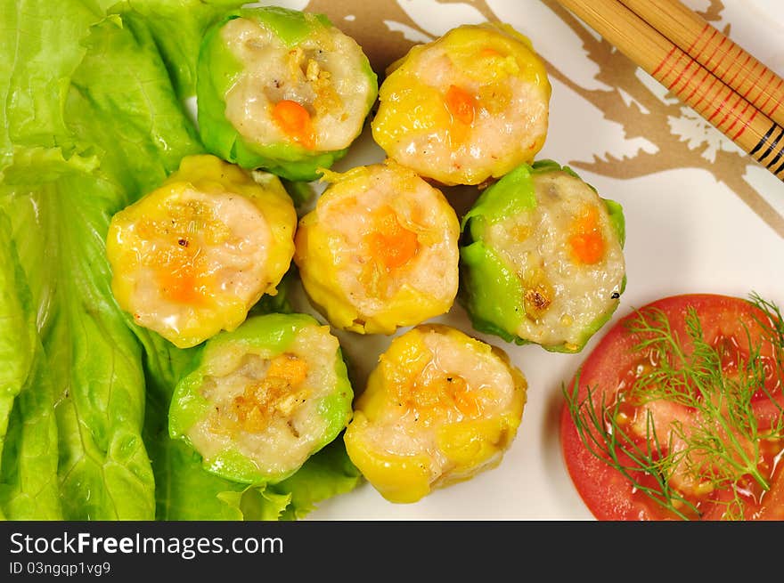 Shumai or chinese steamed dumpling