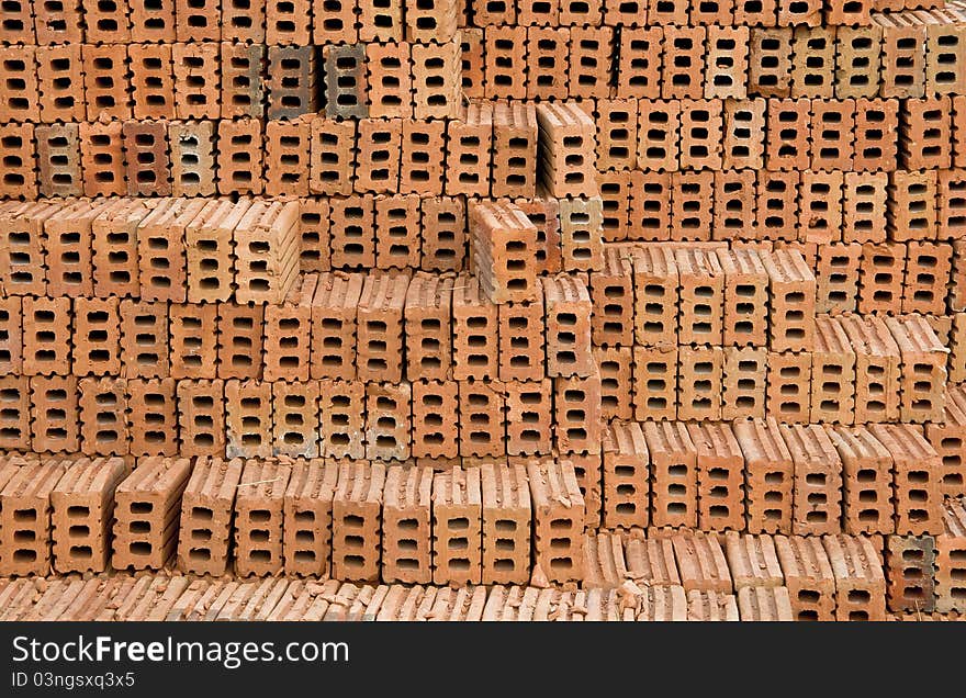 Detail and pattern of stacking with brick. Detail and pattern of stacking with brick