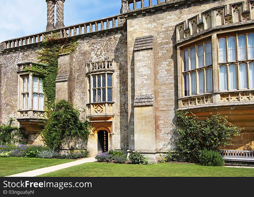 Entrance to a Medieval English Abbey with Mullion Windows. Entrance to a Medieval English Abbey with Mullion Windows