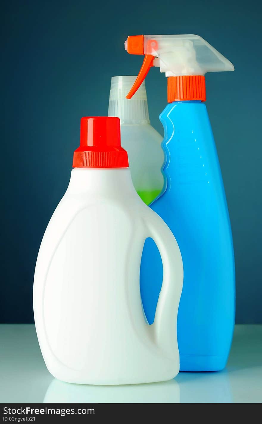 Bottle Of Detergent On A Blue Background