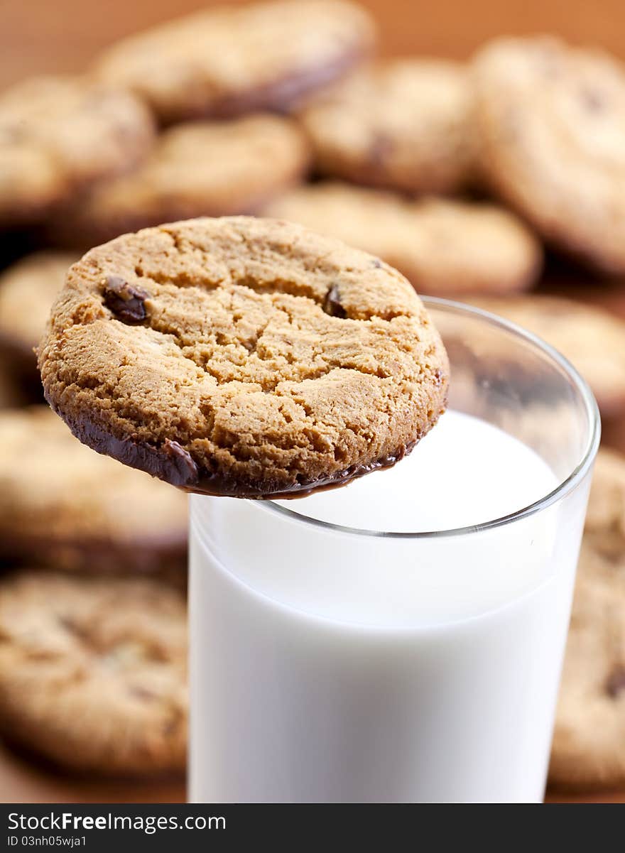 Home made cookies and milk