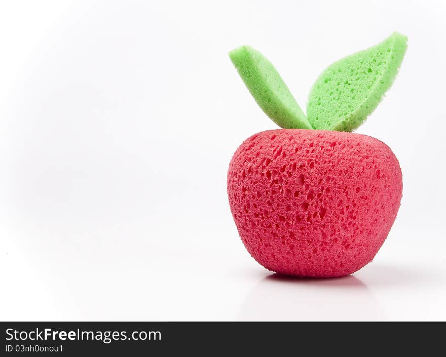 Red apple on a white background