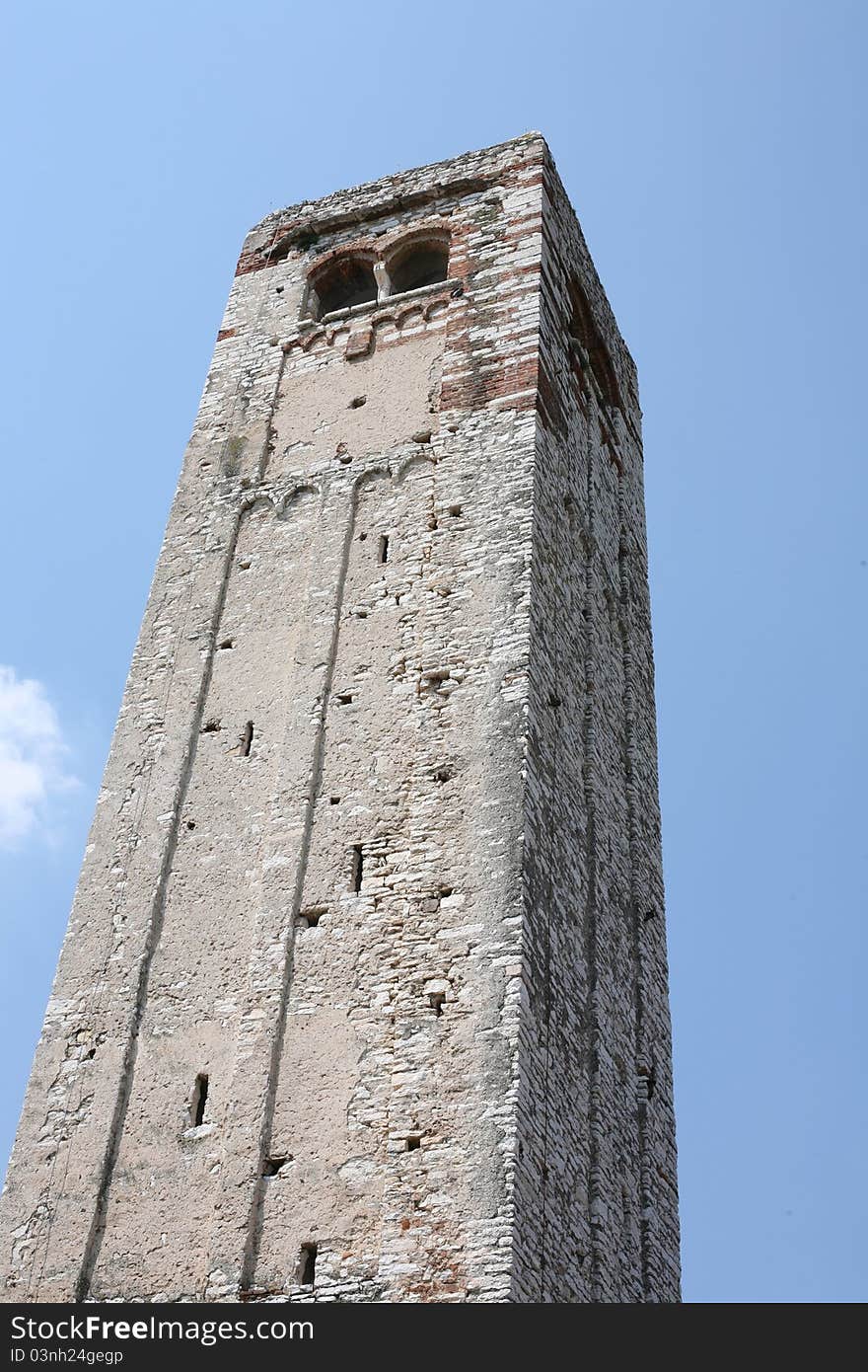 The bell tower of the Romanesque church of San Giorgio