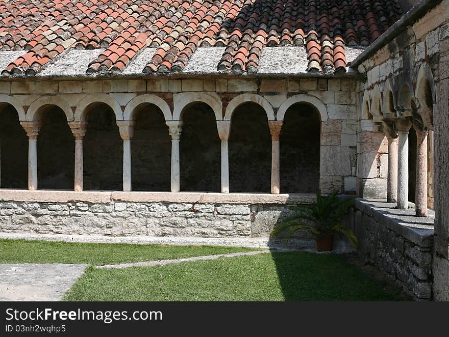 Ancient cloister of the romanesque church of San Giorgio