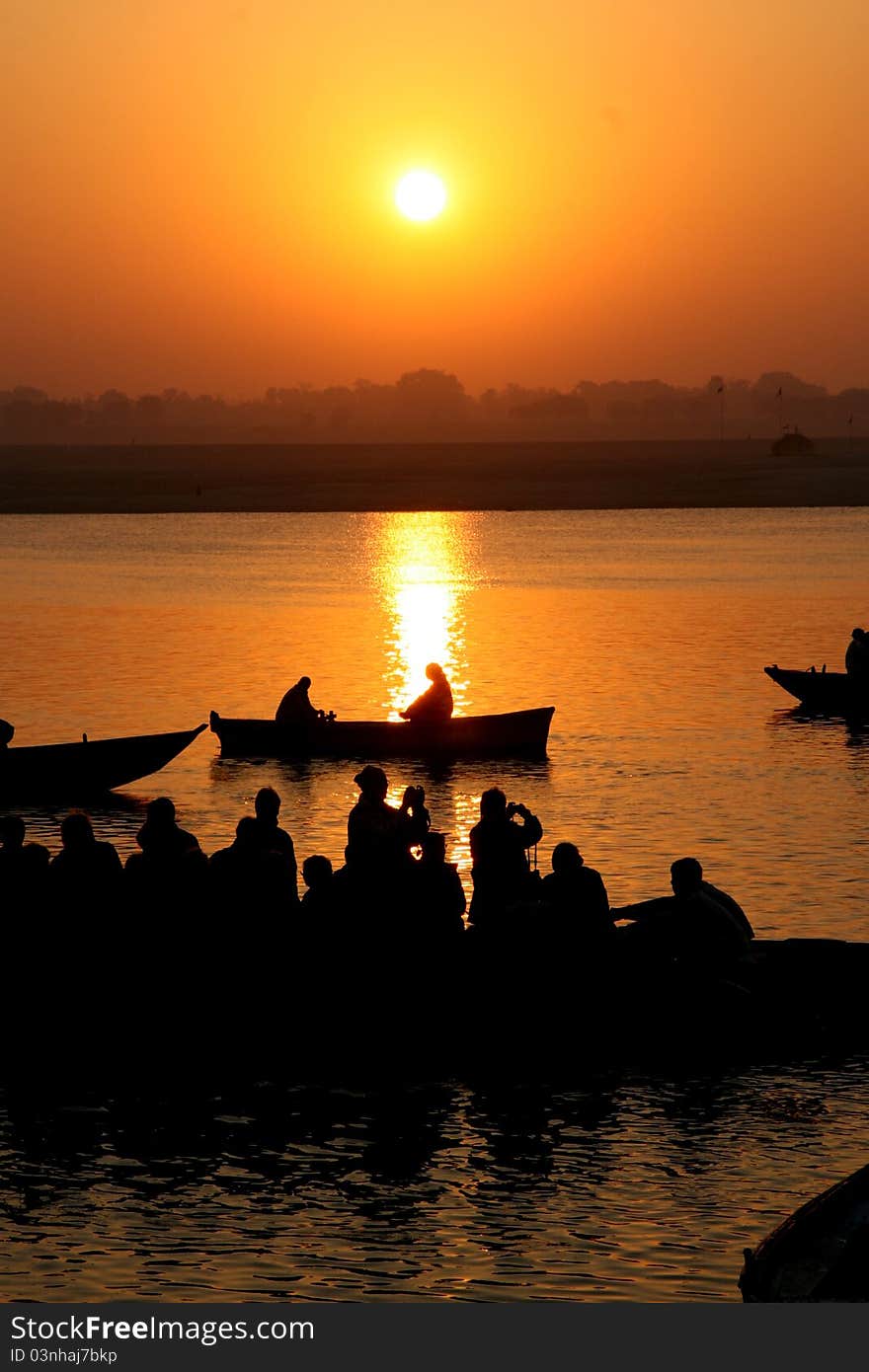 Tourist boats on the Ganges