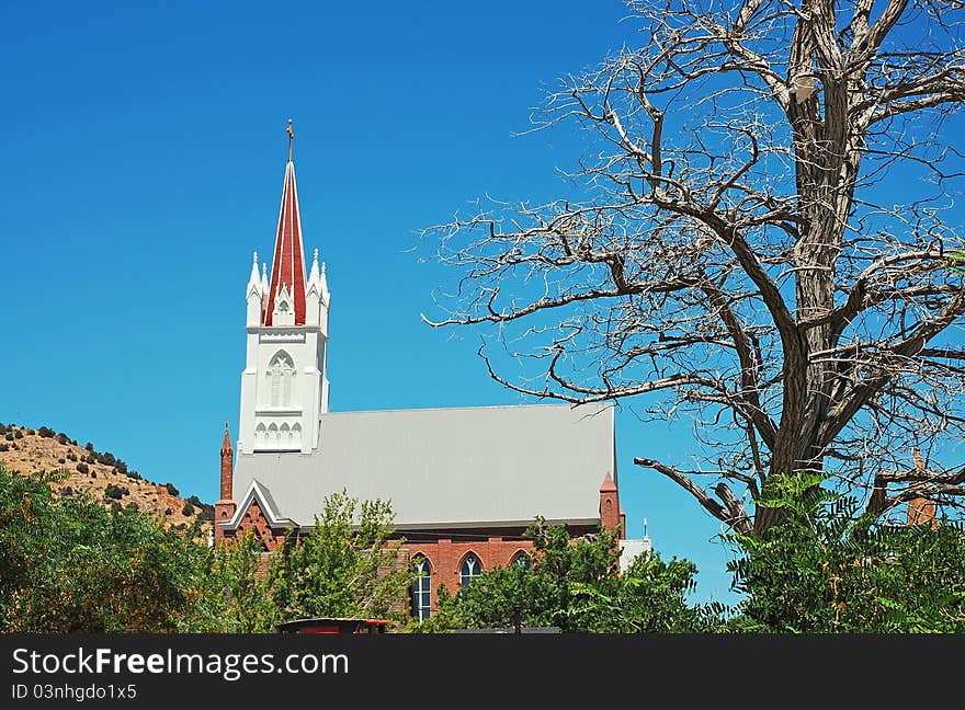 St Mary's Church in Virginia City, Nevada. St Mary's Church in Virginia City, Nevada