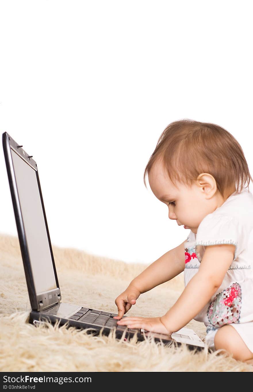 Little girl with laptop