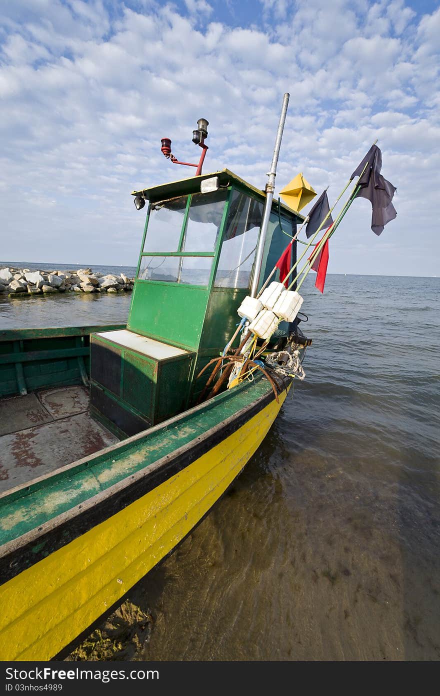 Fishing boat on the Baltic seaside, Poland