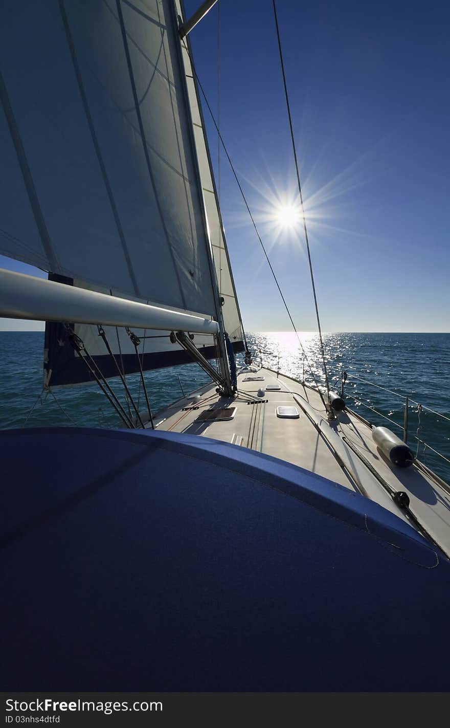 Italy, Sicily, Mediterranean sea, sicilian South-Eastern coast, cruising on a sailing boat