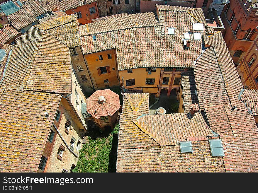 Roofs Of Siena, Italy