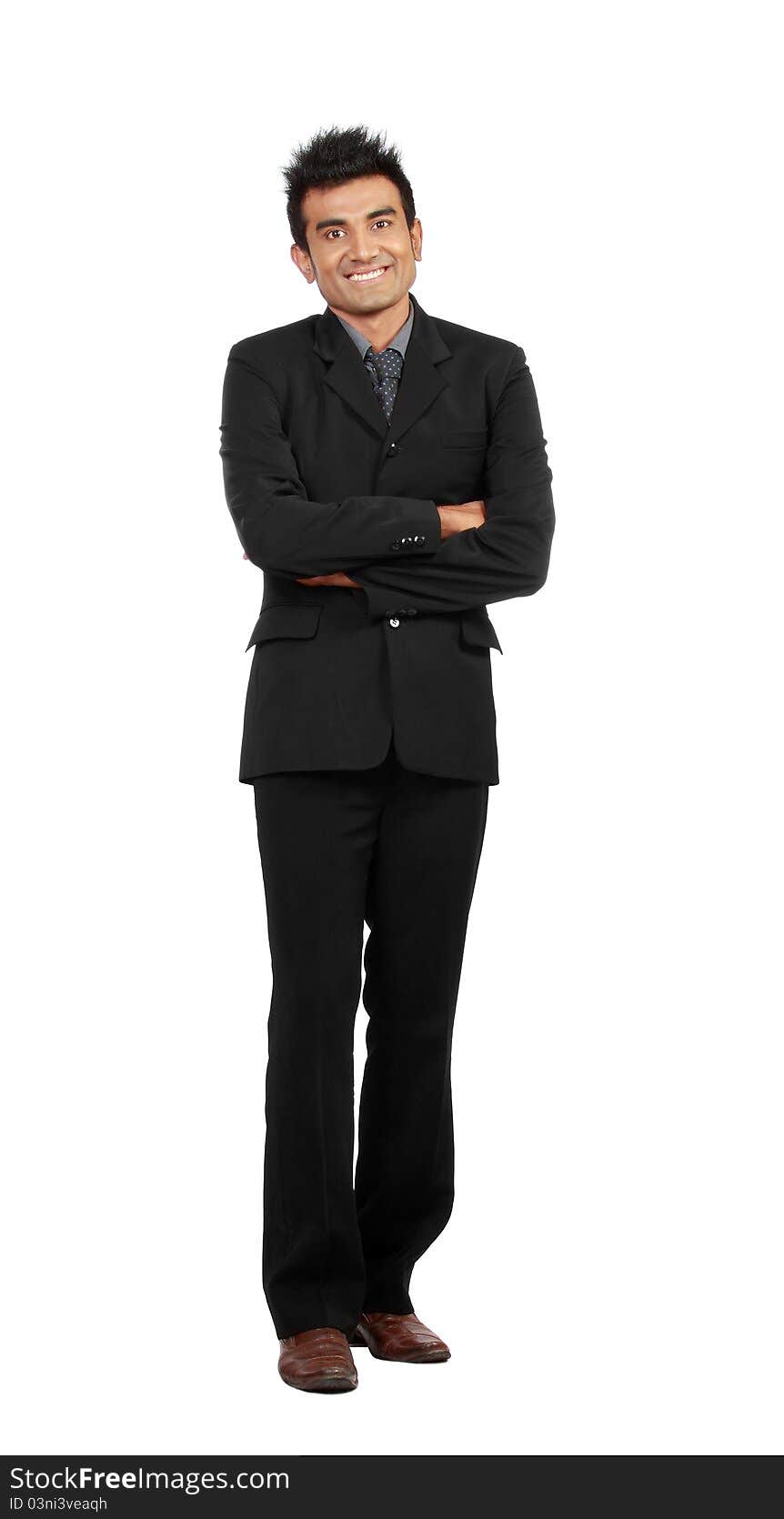 Full body portrait of a casual business man standing against white background. Full body portrait of a casual business man standing against white background