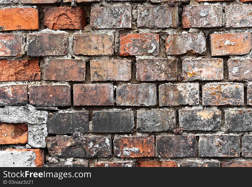 Abandoned brick wall