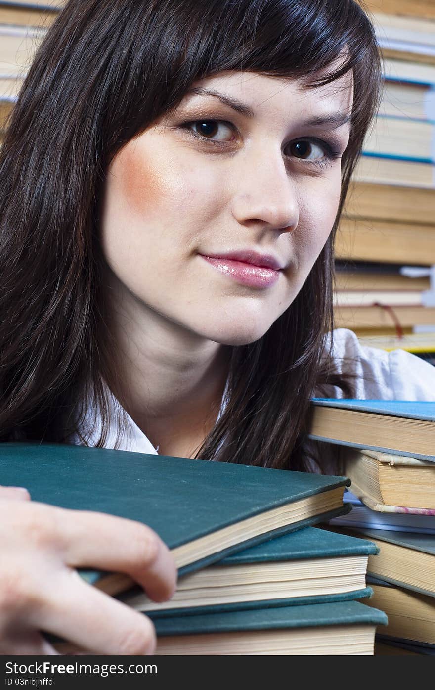 Young college student with her books