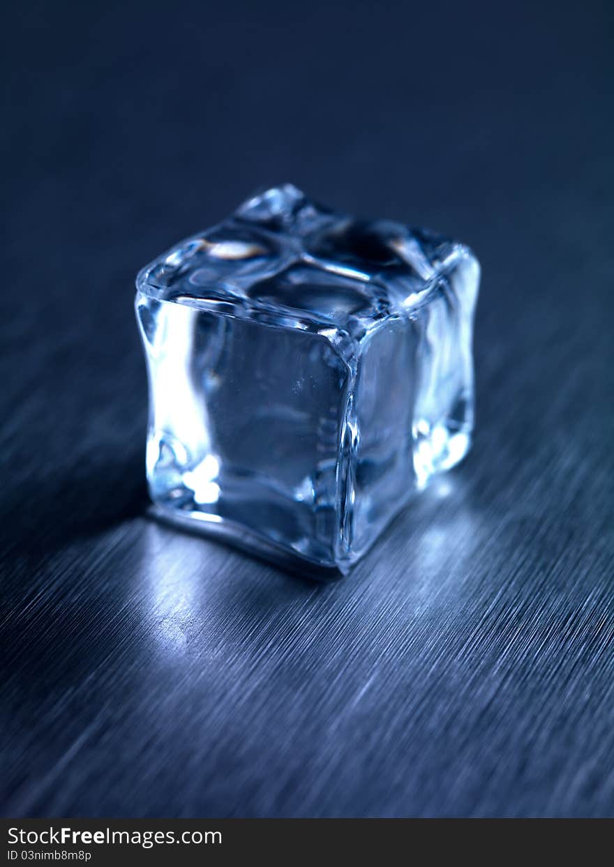 Frozen ice cubes on a kitchen bench