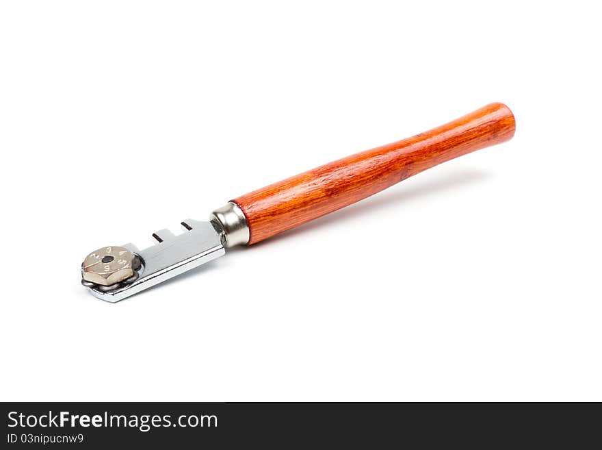 Glass cutter on white background