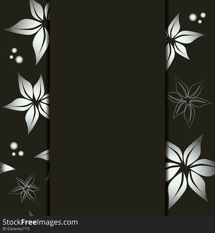 Floral background, illustration (complete background behind the panel)