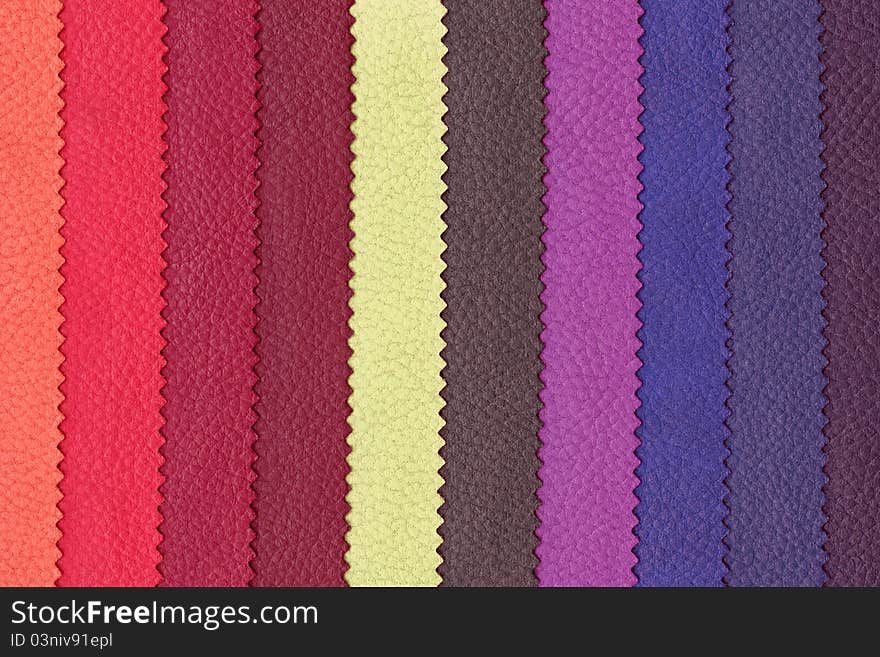 Abstract striped background of artificial leather in rainbow colors, highly detailed