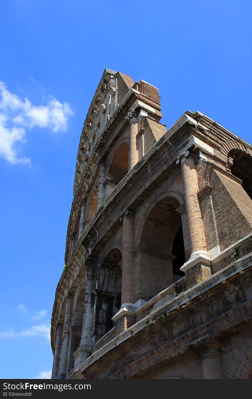 Detail of Colloseum (Coliseum), an amphitheater in the center of Rome, Italy. Detail of Colloseum (Coliseum), an amphitheater in the center of Rome, Italy