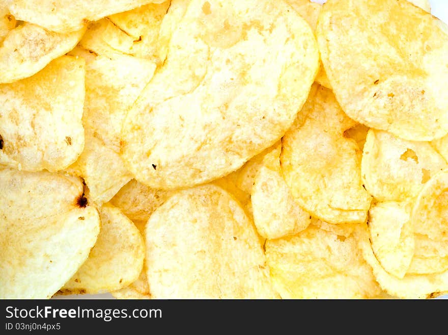 A closeup of potato chips