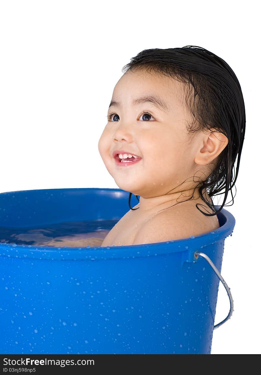 A cute girl taking a bath. A cute girl taking a bath.