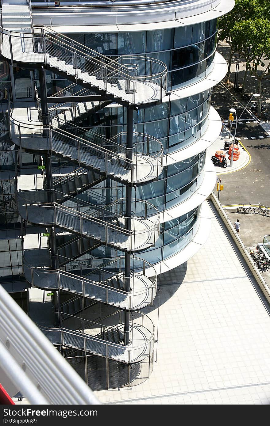 Stairs of a modern building of shopping centers of Barcelona, Spain. Stairs of a modern building of shopping centers of Barcelona, Spain.