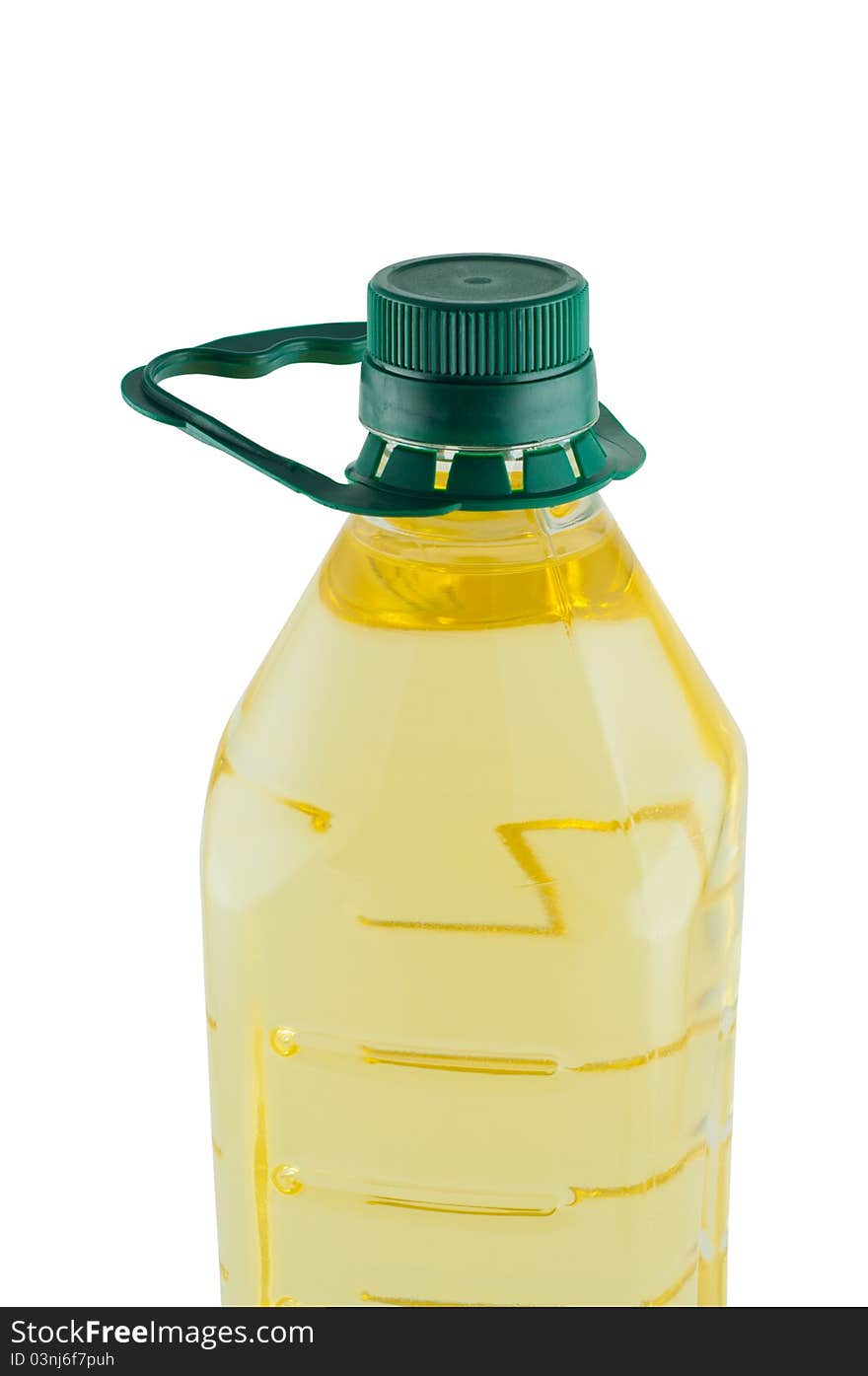 Oil in plastic bottle isolated.