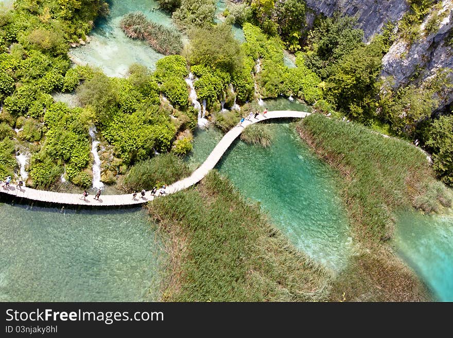 Aerial view on Plitvicka Lake - National Park, Croatia. Aerial view on Plitvicka Lake - National Park, Croatia