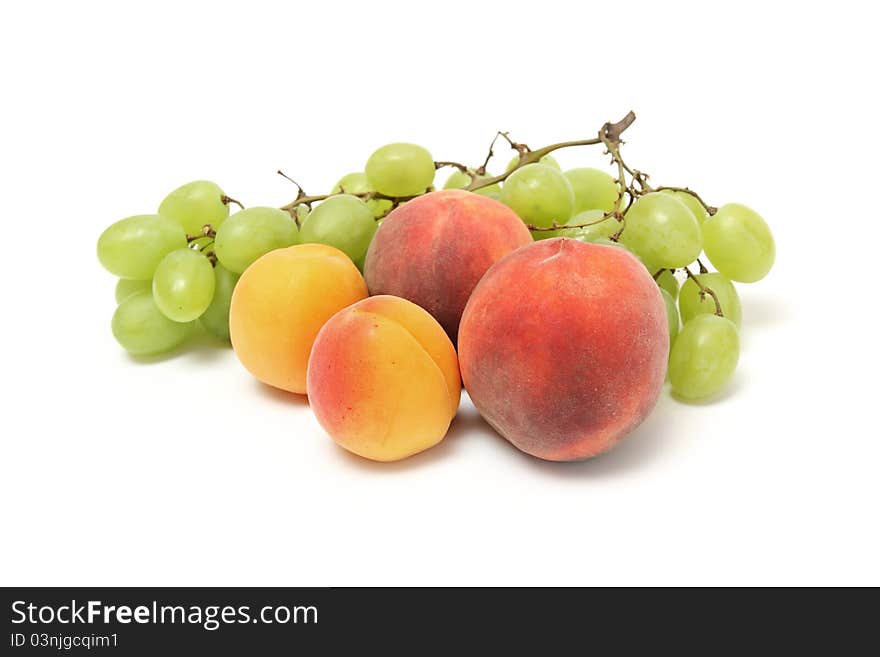 Close-up of fruits on white background