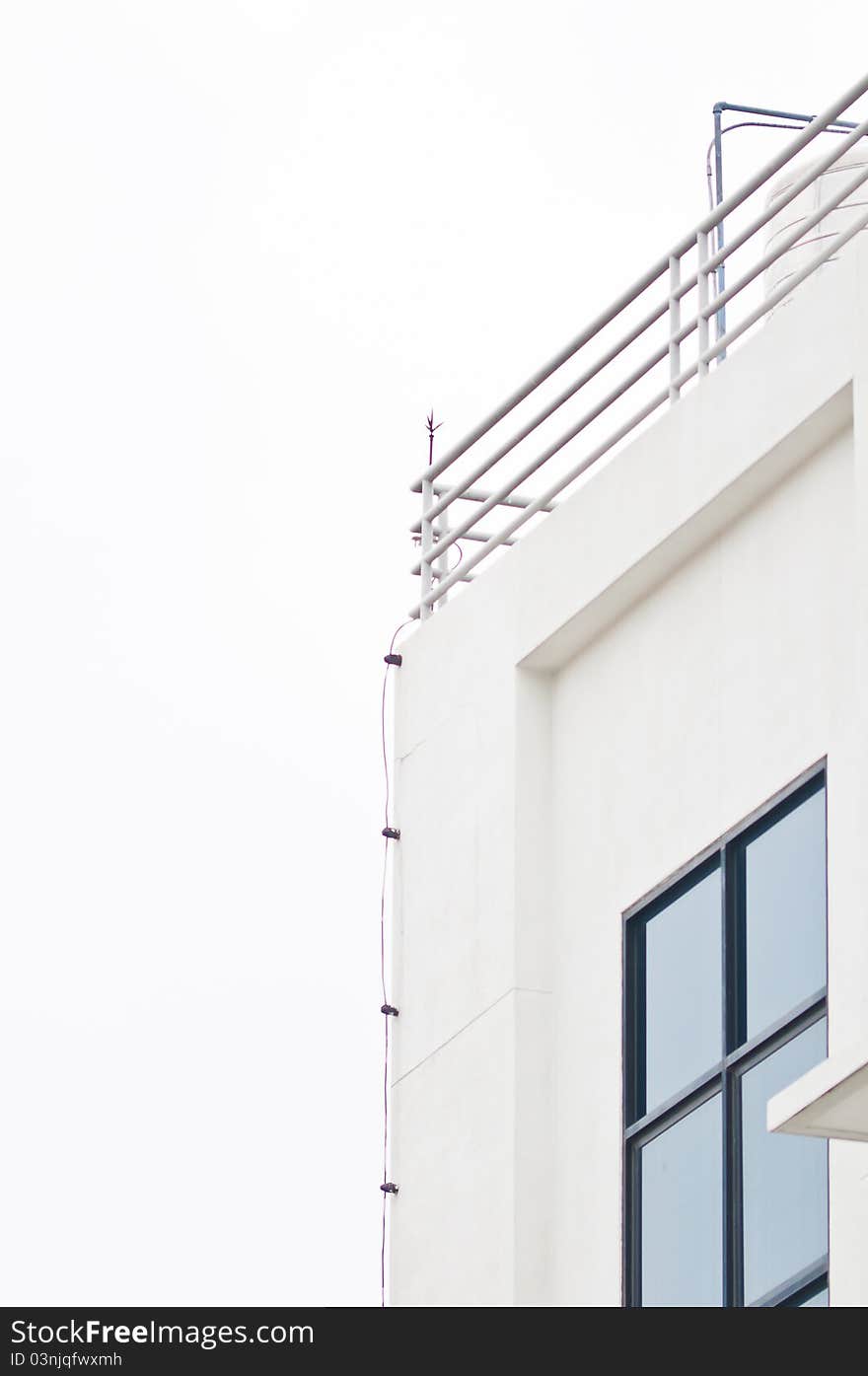 White building on white background isolation