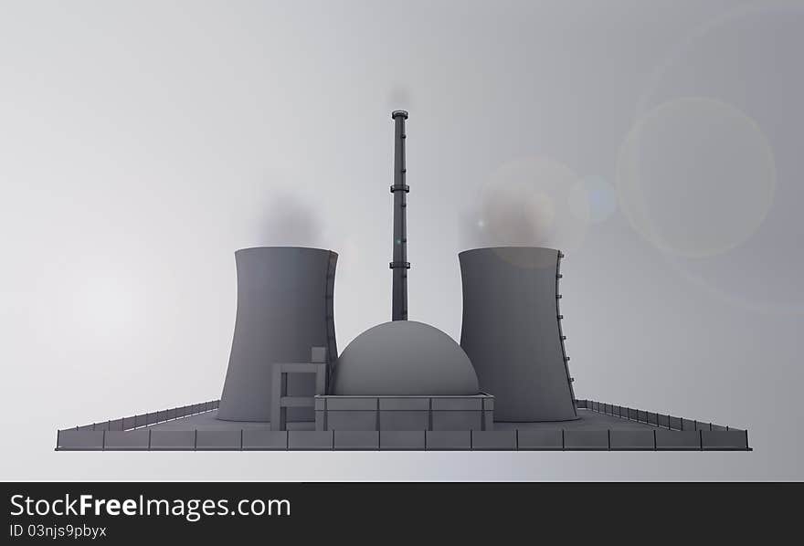 Nuclear power plant in gray