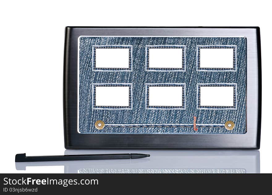 A slideshow on tablet pc with jeans navigation. A slideshow on tablet pc with jeans navigation