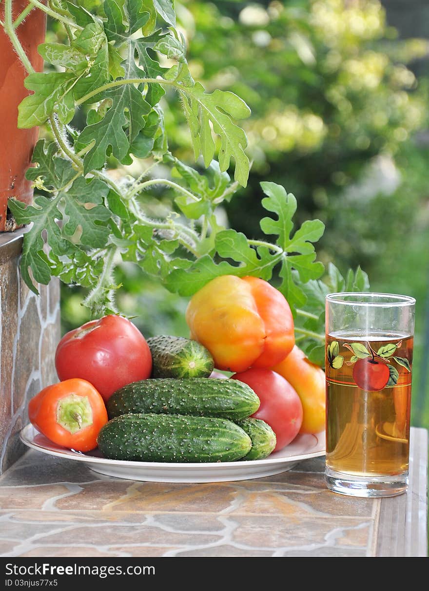 Vegetables at house steps