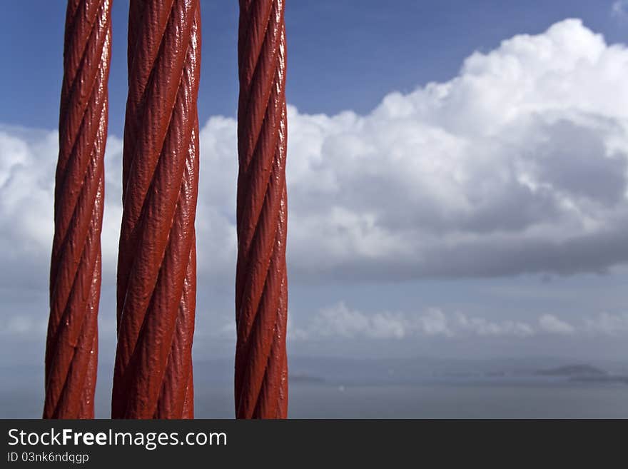 Golden Gate Bridge San Francisco Wires Detail