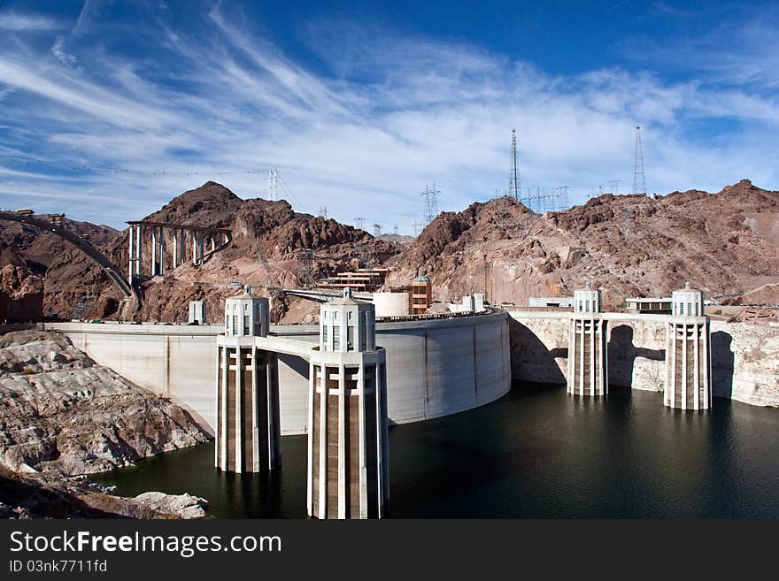 Hoover Dam Lake Mead USA seen from Arizona