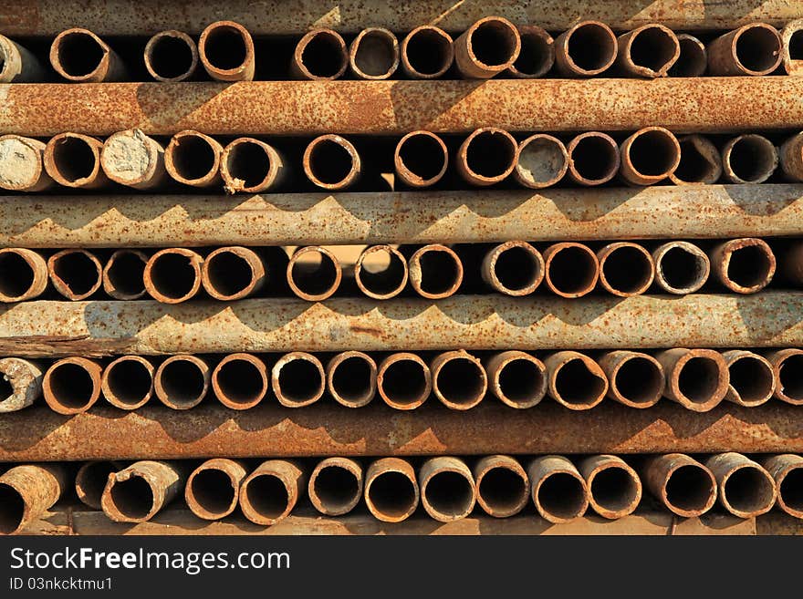 Closeup of rusty steel tube