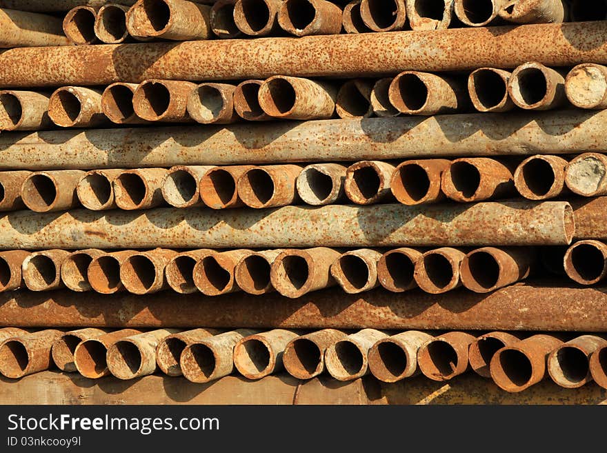 Closeup of rusty steel tube