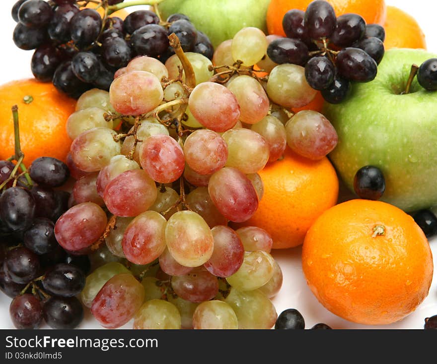 Fresh fruit on a white background. Fresh fruit on a white background