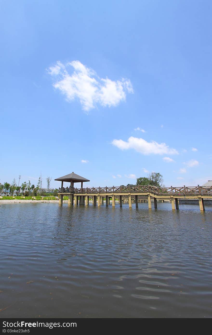 Blue sky and landscape architecture