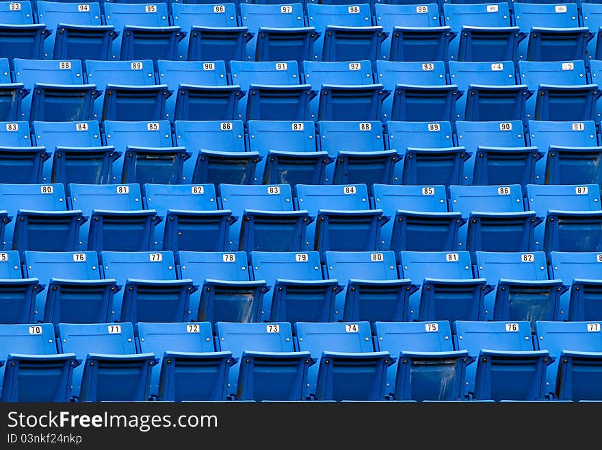 Blue empty seat with numbers. Blue empty seat with numbers