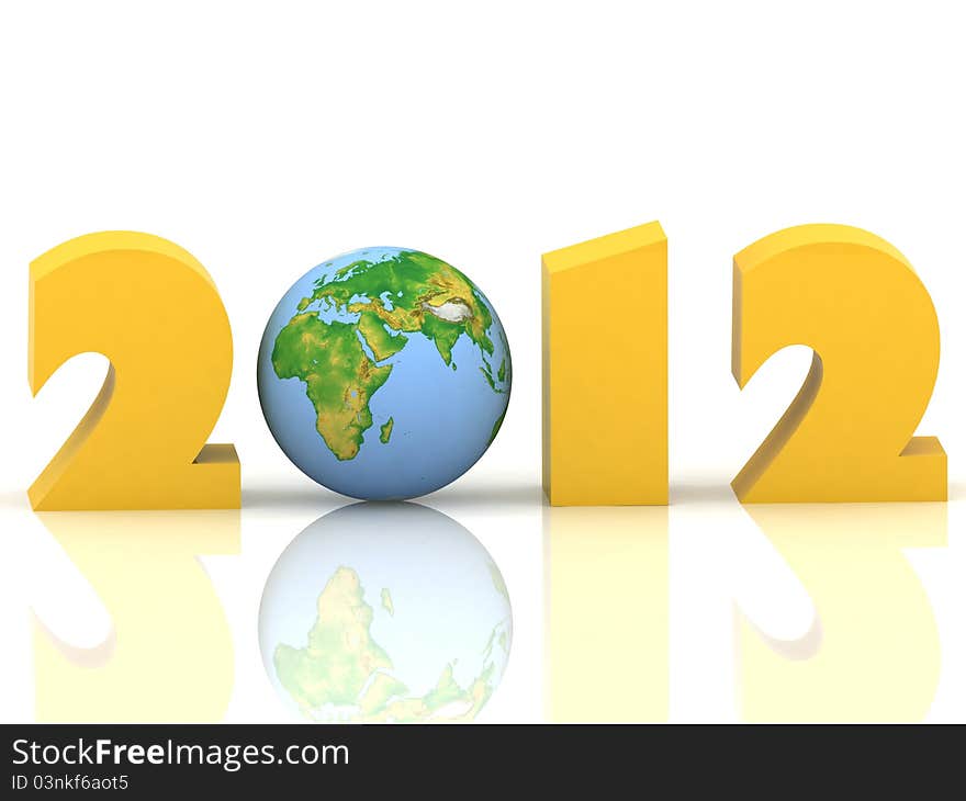 2012 year. Isolated 3D image