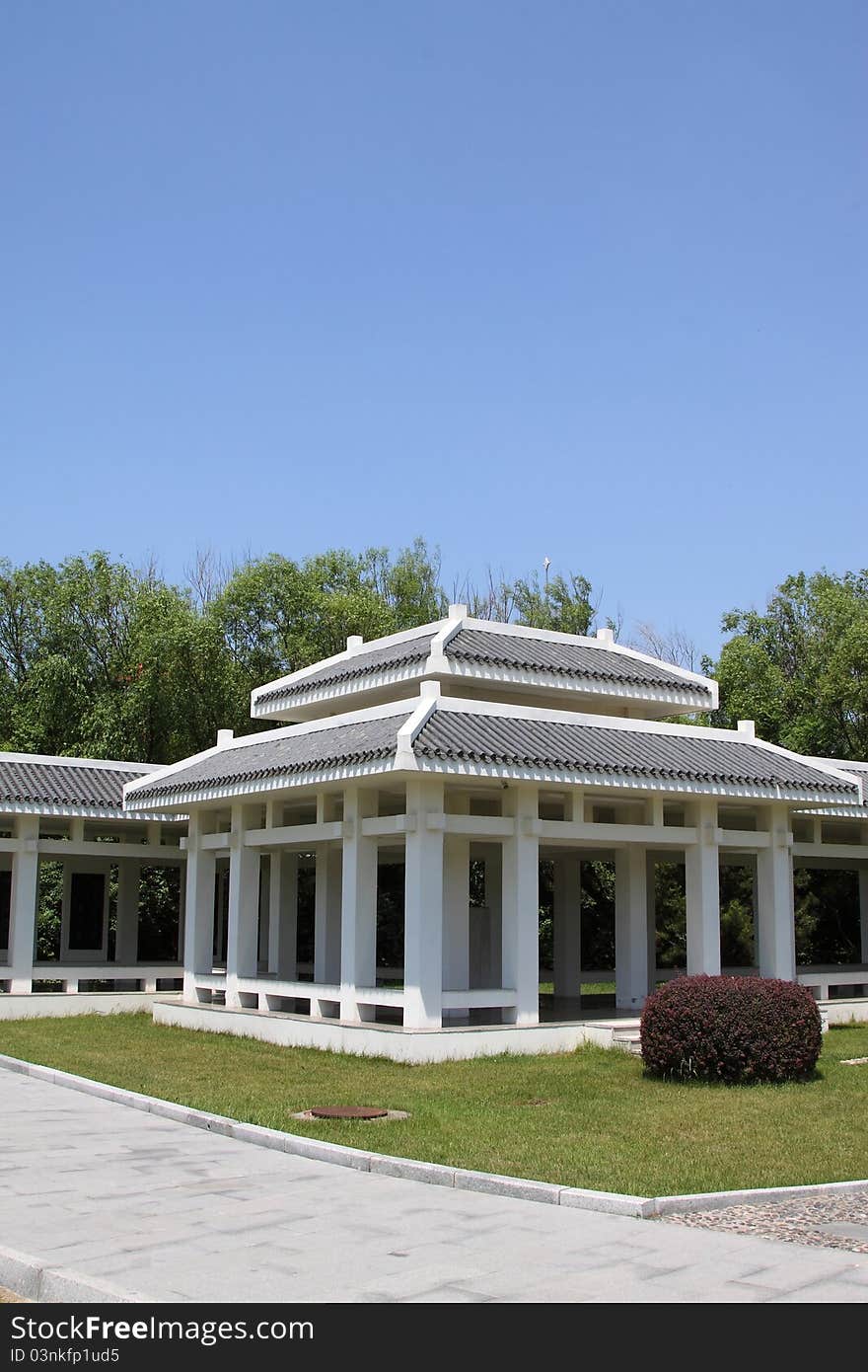 Blue sky and landscape architecture in north china